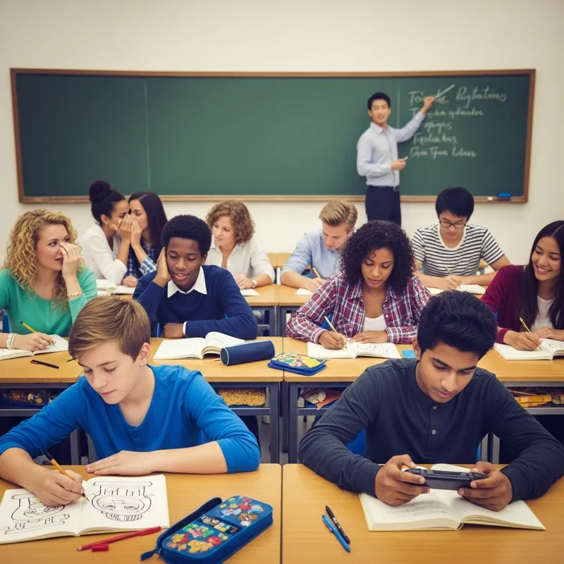 Mischievous Classroom: Diverse Students in Action Mischievous Classroom: Diverse Students in Action