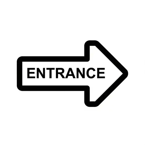 Bold Arrow Image for Building Entrance