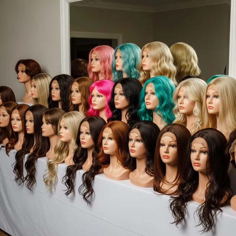 Vibrant Hair Wigs Display | Diverse Cultural Styles Vibrant Hair Wigs Display | Diverse Cultural Styles