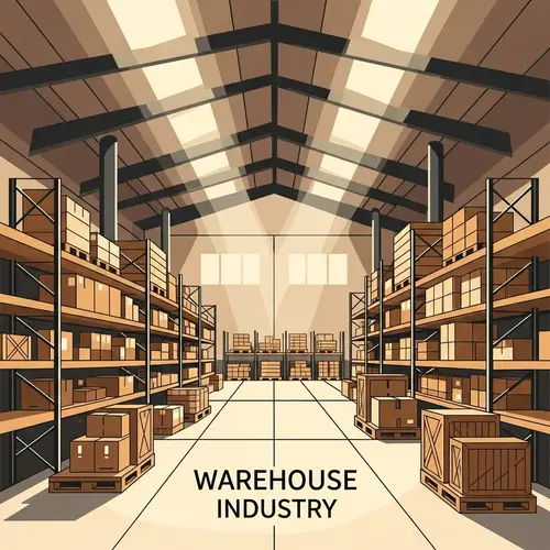 Abstract Warehouse Industry Illustration