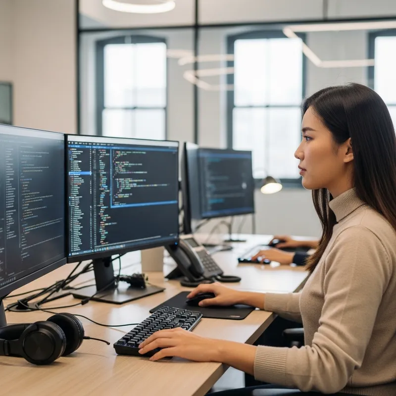 Asian Lady E-Commerce Developer Crafting Online Marketplaces Asian Lady E-Commerce Developer Crafting Online Marketplaces