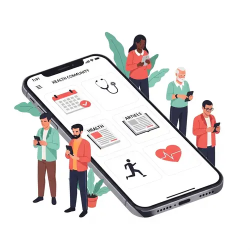 Health Community App Interface | Icons for Appointments, Consultations, Articles & Fitness