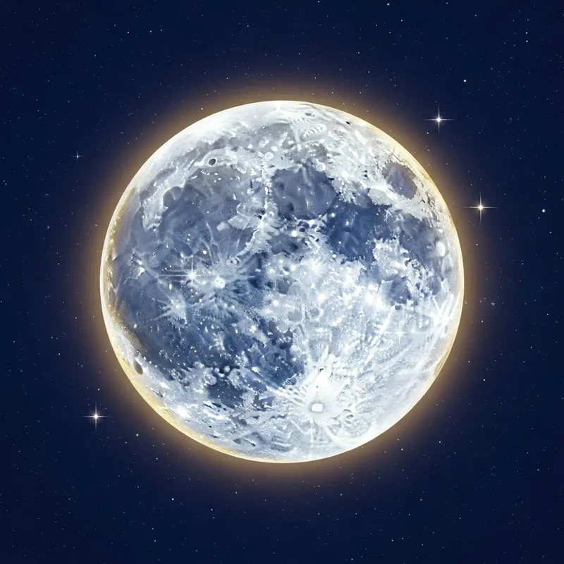 Cartoon Logo of a Fresh Moon in Silver & Gold Cartoon Logo of a Fresh Moon in Silver & Gold