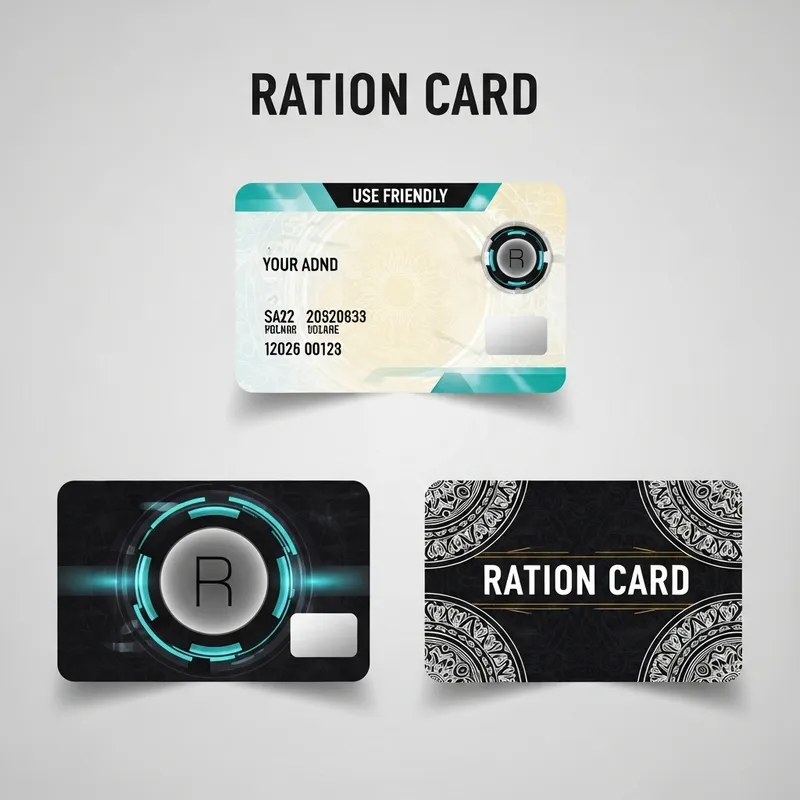 Vivid and Modern Ration Card Design