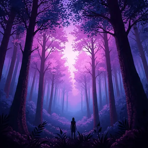Mystical Forest at Dusk - Enchanting Ethereal Beauty of Nature