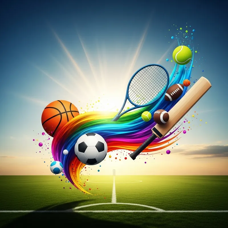 Colorful Abstract Sports Art: Motion & Energy