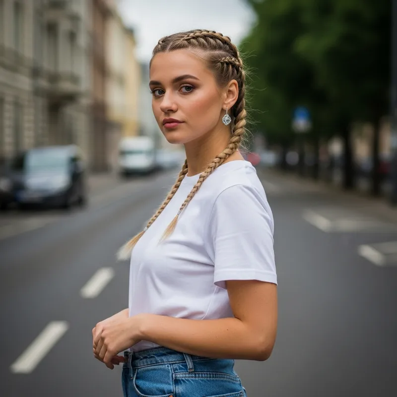 Fashionable Young Woman in High-Fashion Street Style | Urban Photography