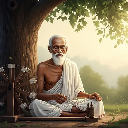 Elderly South Asian Man Radiating Peace and Tranquility