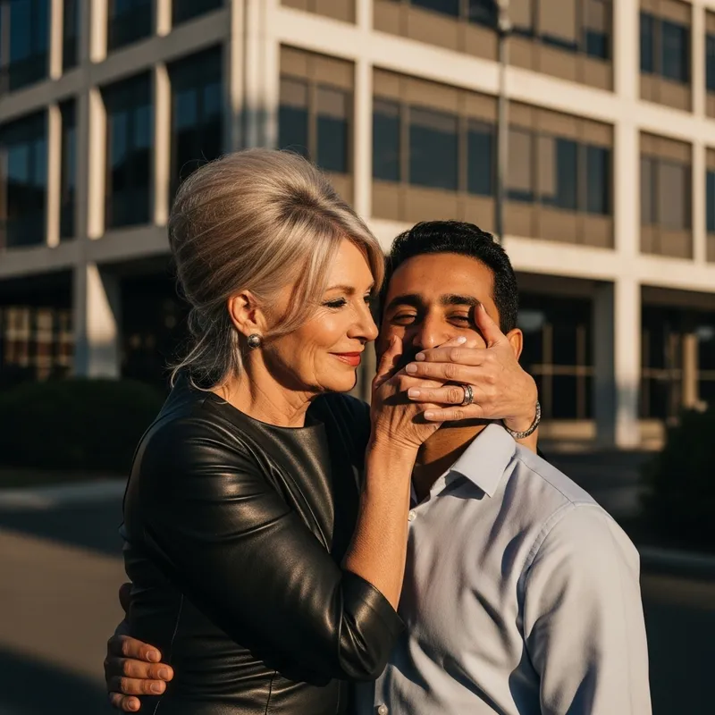 1960s Vintage Embrace: Retro Caucasian Woman & Middle Eastern Man