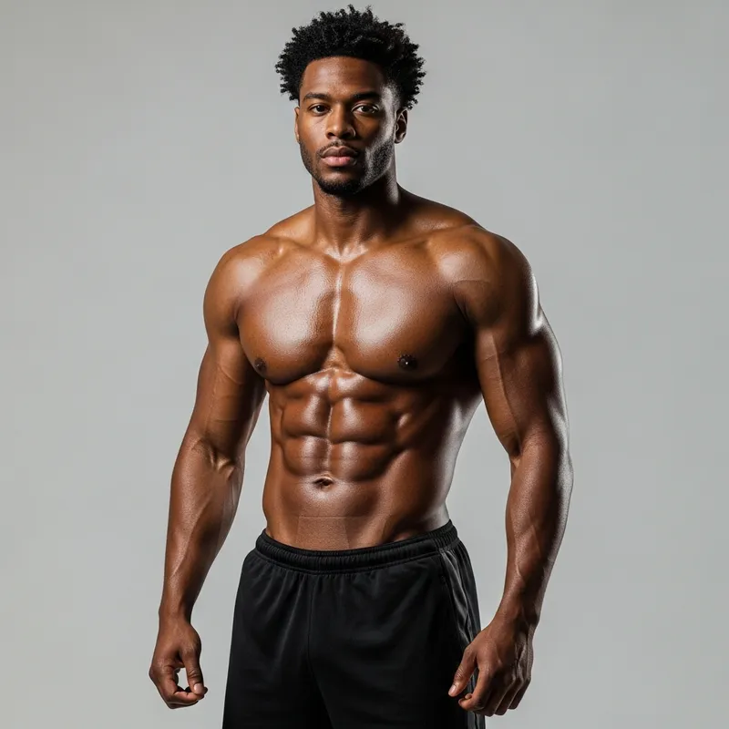 Muscular Black Man | Strong African American Exudes Power
