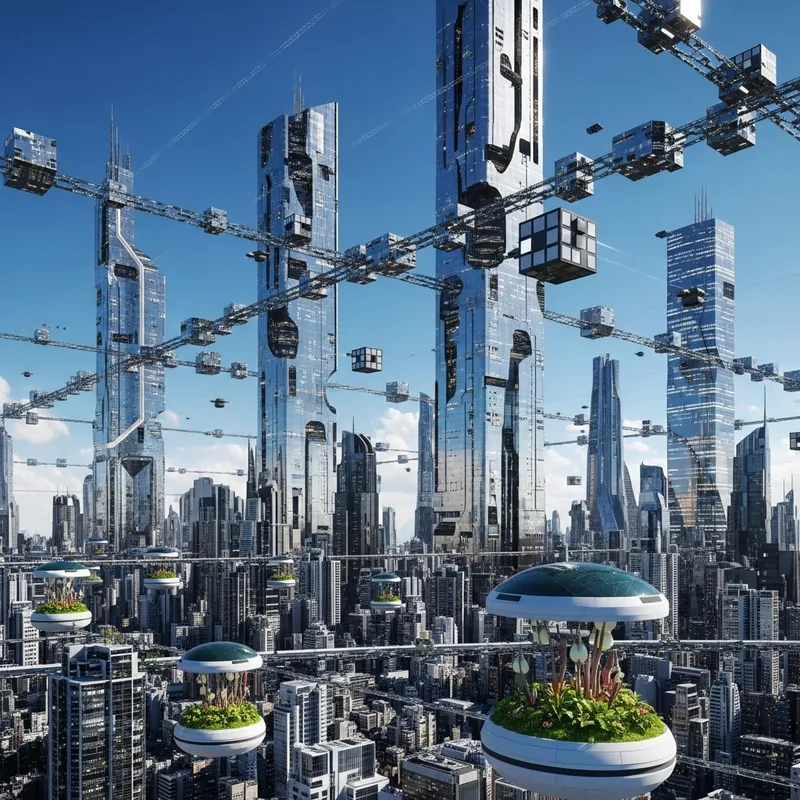 Abstract Futuristic Cityscape: A Dazzling Vision