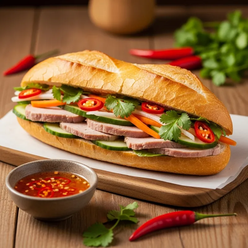 Authentic Vietnamese Bánh Mì Sandwich