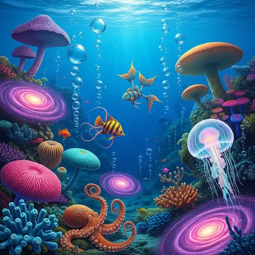 Vibrant Coral Reefs: Underwater Abstract Scene