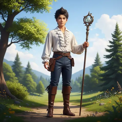 Asian Descendent Man in European Fantasy Attire | Fantasy Fashion Storyteller