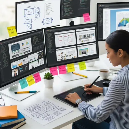 Professional Web Design Services: Vibrant Workstation Illustration