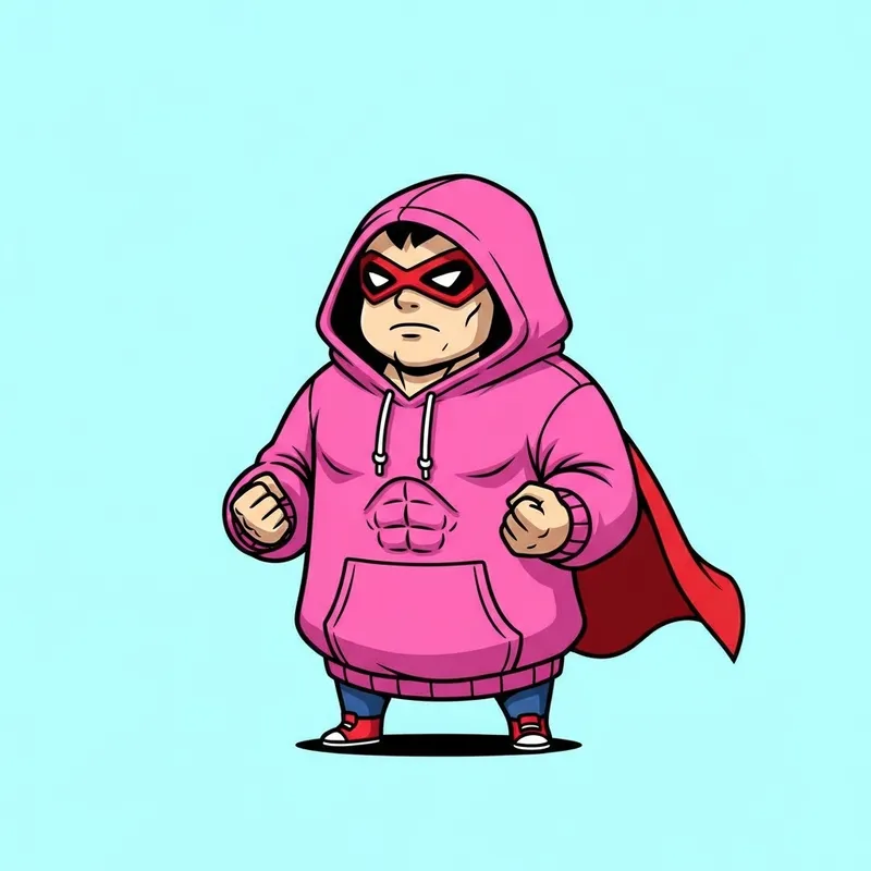 Charming Little Hulk in Oversized Pink Hoodie