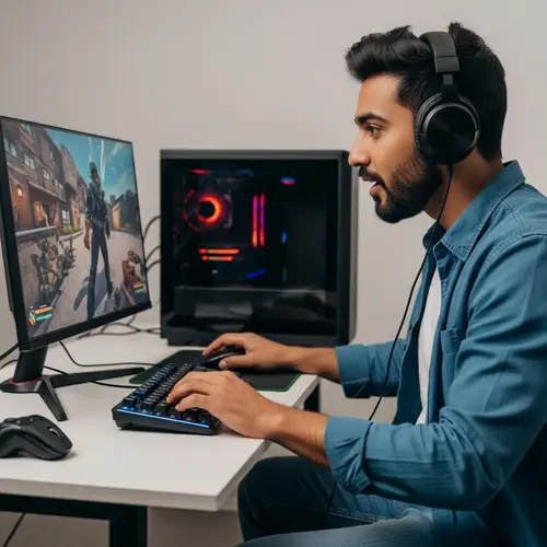 Young Man Streaming Video Games Live