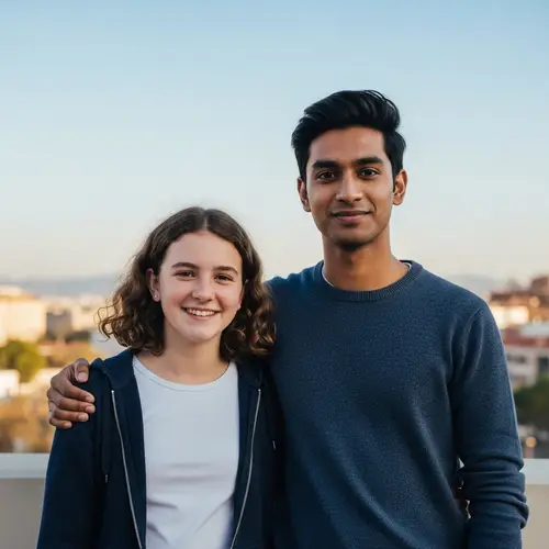 Caucasian Girl with Curly Hair and Friend | Urban Joy Moment