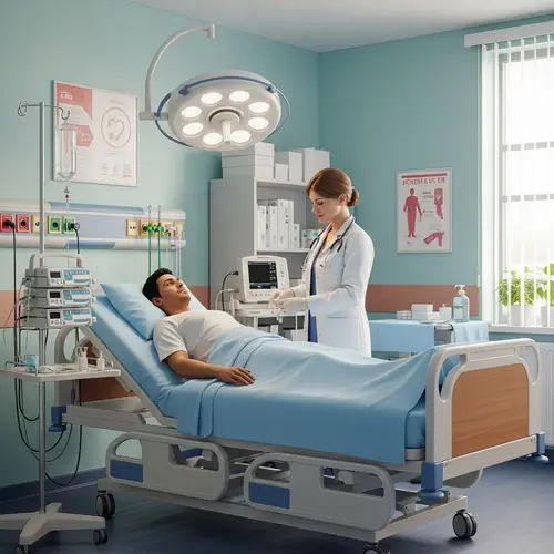 Medical Procedure in Hospital Bed with Caring Doctor