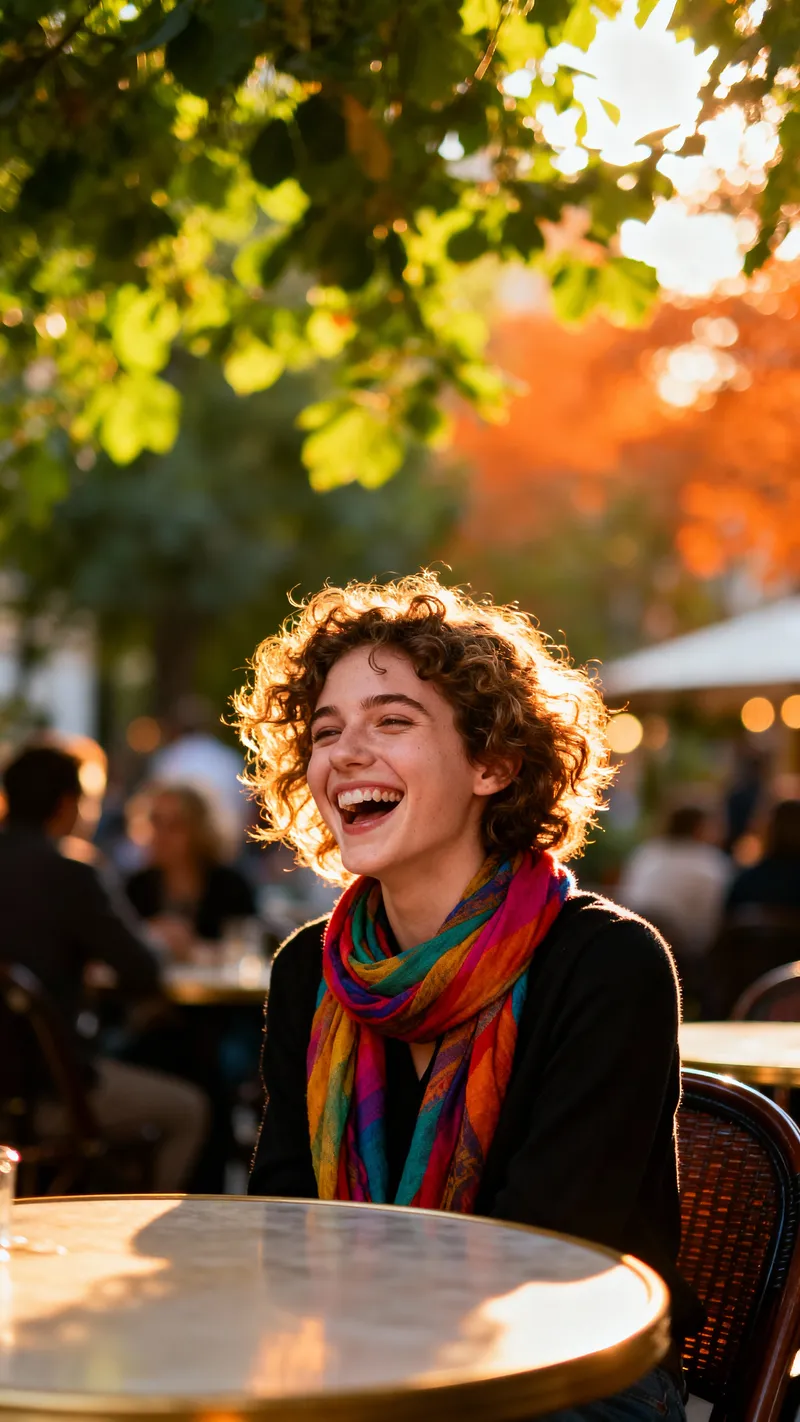 Vibrant Outdoor Café Tinder Photo