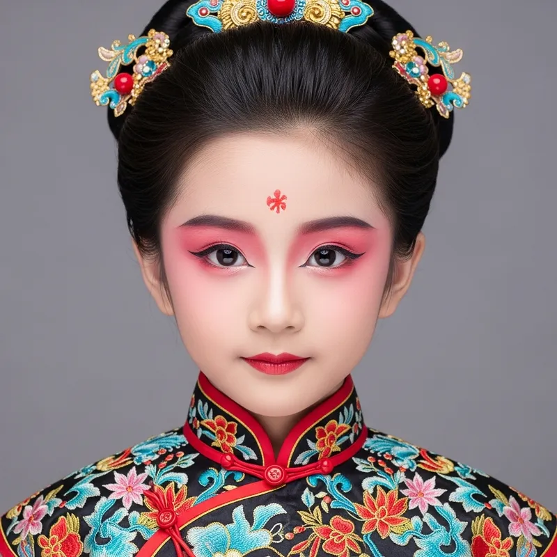 Beautiful 4-Year-Old Chinese Girl in Traditional Costume Beautiful 4-Year-Old Chinese Girl in Traditional Costume