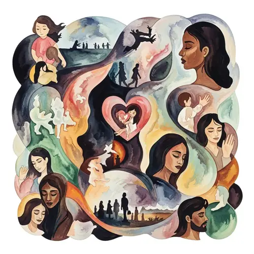 Refugee Resettlement Watercolor | Emotive Abstract Art