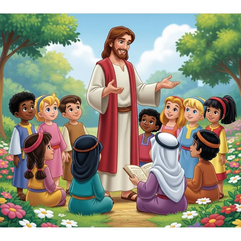 Imágenes Tipo Disney de Jesús para Niños: Amigable y Diverso