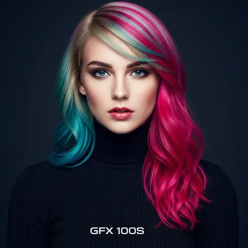 Vibrant Hair Dye Model | Bold Colors & Alluring Pose