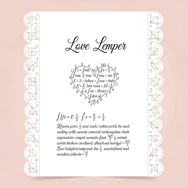 Mathematics Inspired Love Letter Design | Elegant Blush Elements