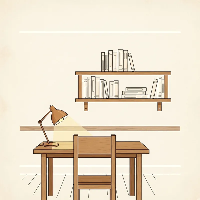 Minimalist Education: A Simple Library Scene