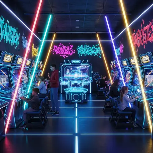 Futuristic Neon Arcade | Cyberpunk Gaming Experience