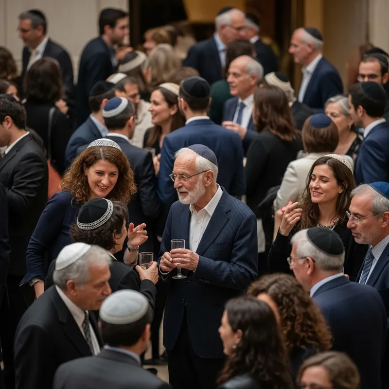 Dynamic Jewish Community Gathering | Joyful Interactions & Cultural Unity