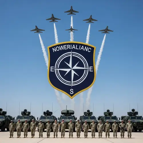 International Military Alliance Emblem with Compass Design Element