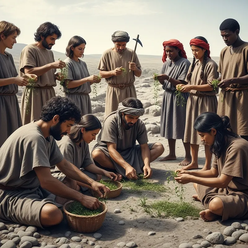 Hunter-Gatherer Farming Scene at Göbeklitepe - 10,000 Years Ago