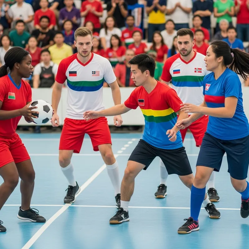 Multinational Athletes in Friendly Sports Game