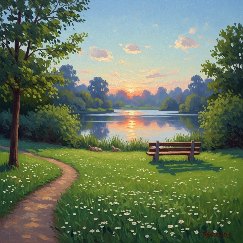 Simple Park Painting Tutorial | Easy to Replicate