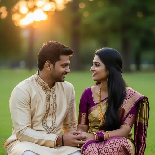 Bhanu Geetha Love Images: Romantic Indian Couple in Park