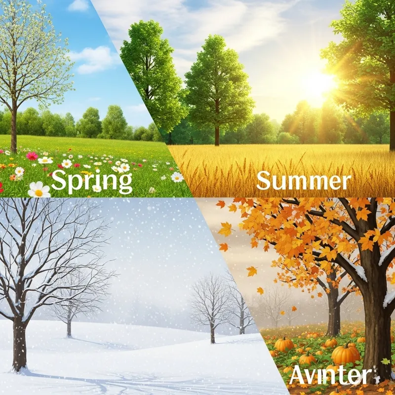 Seasons Landscape Visualized: Spring, Summer, Autumn, Winter
