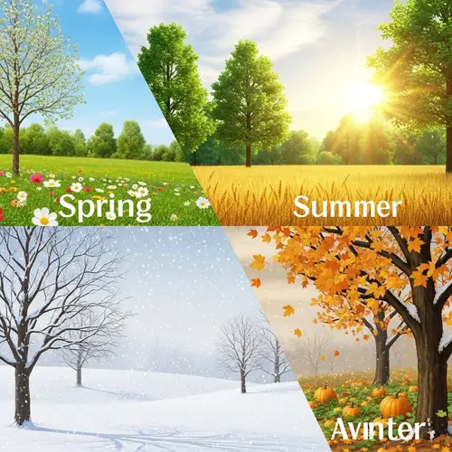 Seasons Landscape: Spring, Summer, Autumn, Winter