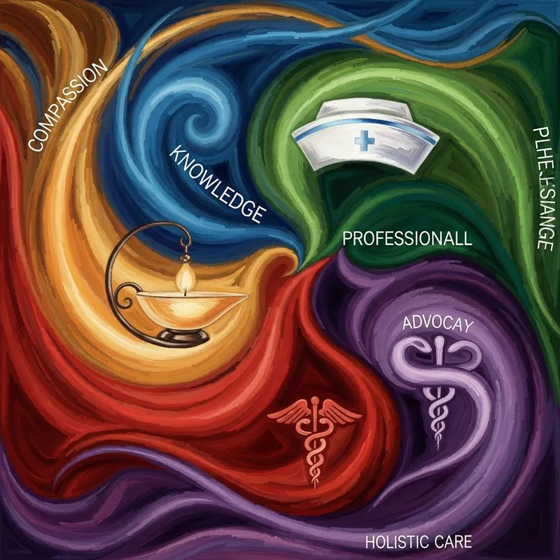 Abstract Vibrant Nursing Philosophies Art