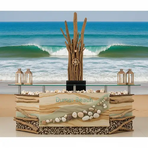 Dumas Beach-Inspired Reception Desk Design | Surat, India