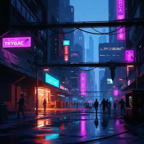 Futuristic Sci-Fi Noir Cityscape | Cyberpunk Metropolis Art