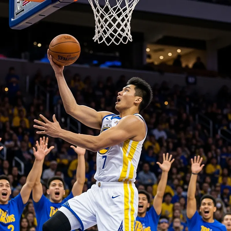 Alvin Patrimonio - Filipino Basketball Player Shooting Baskets