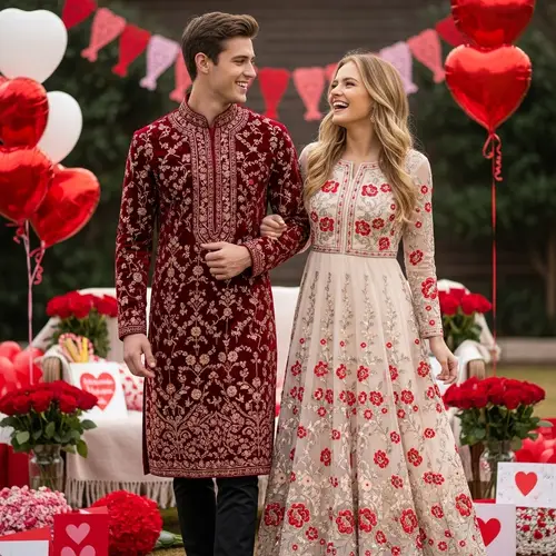 Valentine's Day Celebration Outdoors: Best Friends in Elegant Frocks