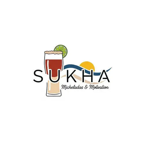 Minimalist Logo for Sukha Brand: Micheladas & Motivational Quotes