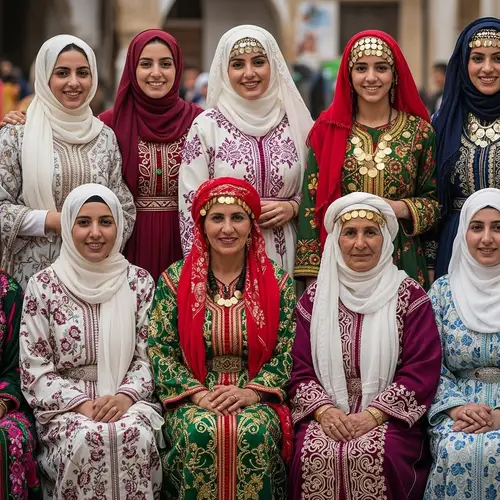Diverse Algerian Women in Traditional Attire - Cultural Diversity