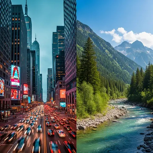 Distinct Worlds | Urban vs Natural Environments Wallpaper