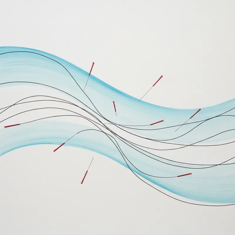 Traditional Japanese Acupuncture Art, Meridians Close-Up Traditional Japanese Acupuncture Art, Meridians Close-Up