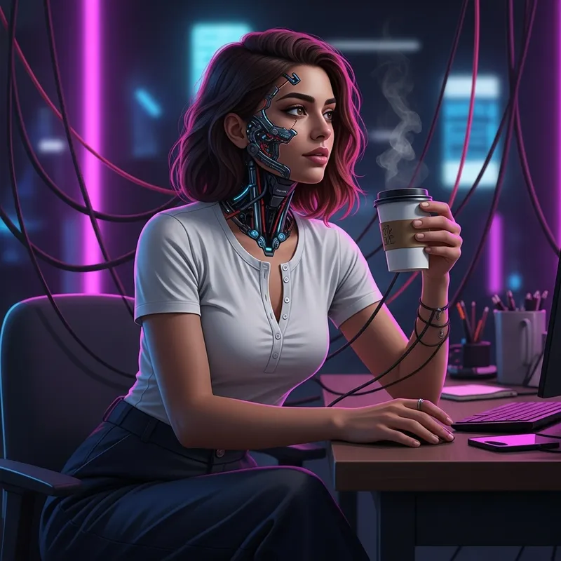 Futuristic Cyberpunk Robot Woman | Beauty in Tech World