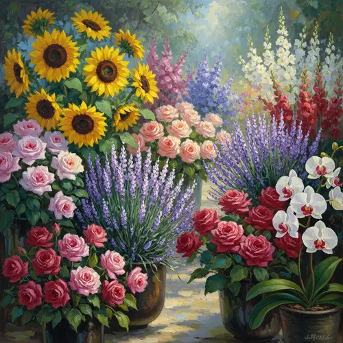Captivating Floral Scene in Impressionist Style